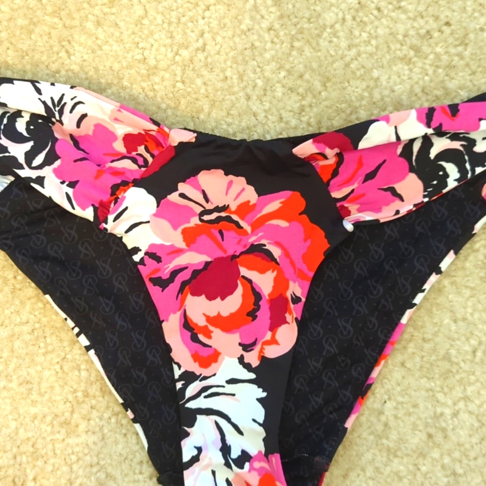 Victoria's Secret Gold Label Low Rise Cheeky Floral Swim Bottoms